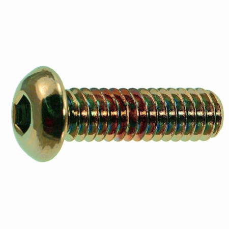 Midwest Fastener 1/4"-20 Socket Head Cap Screw, Button, Black Chrome Plated Steel, 7/8 in Length, 6 PK 33927